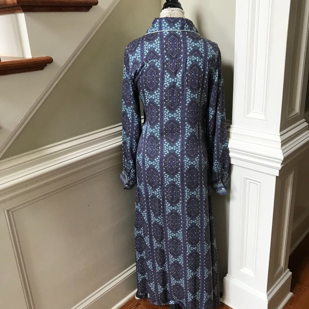 Omika Palma Maxi Shirt Dress Womens XS Blue Long Sleeve Button Down Modal Boho - Picture 10 of 11